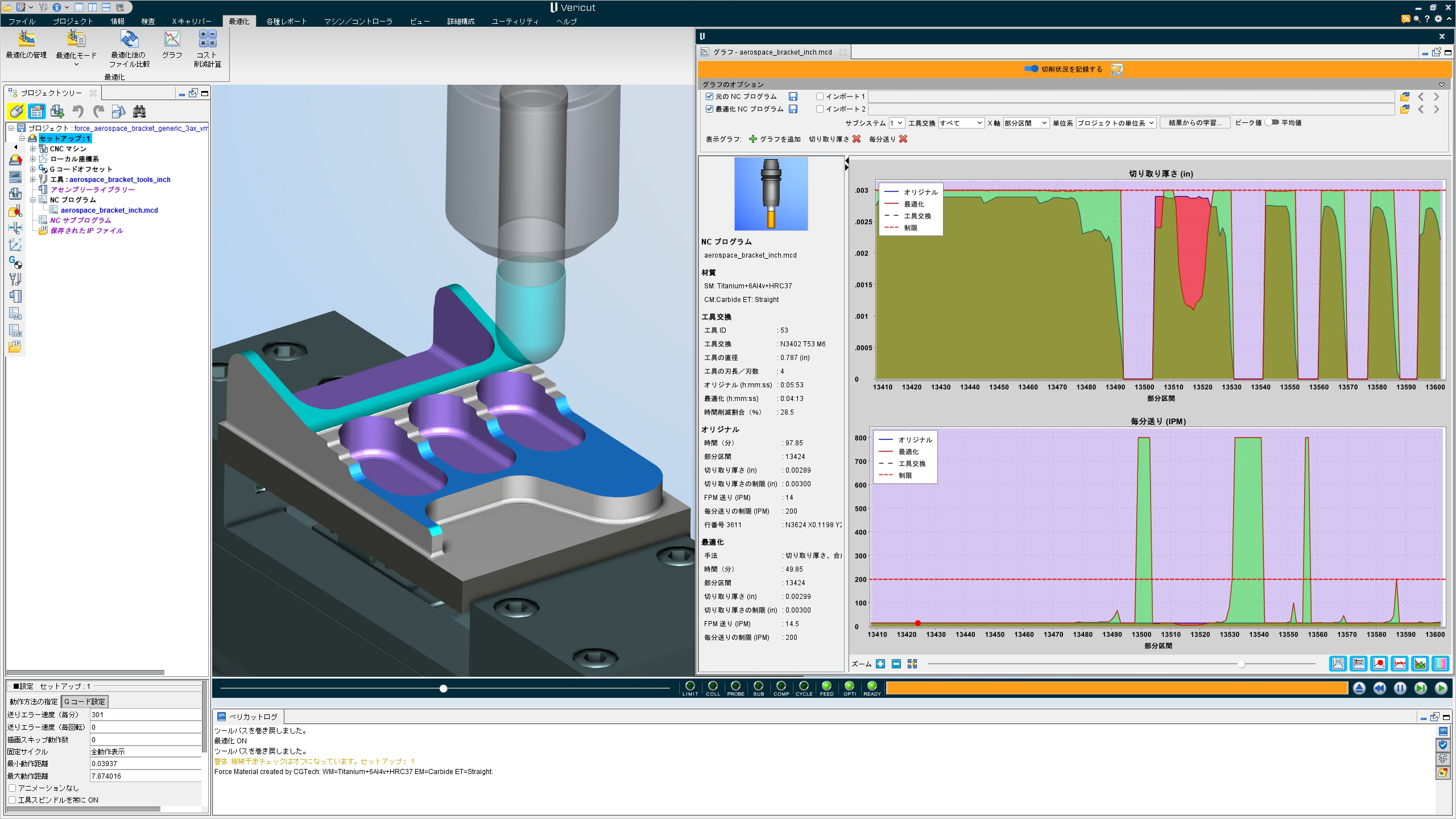送り速度の最適化「Force」